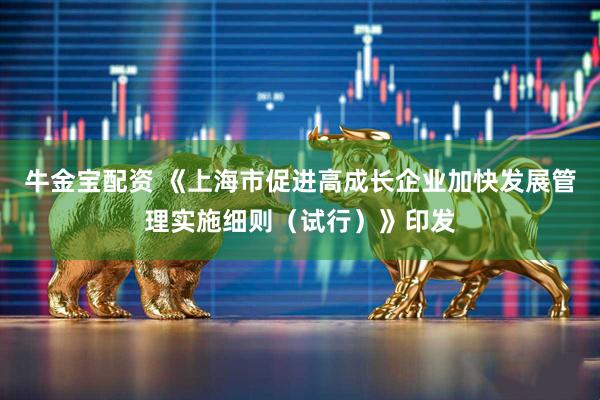 牛金宝配资 《上海市促进高成长企业加快发展管理实施细则（试行）》印发